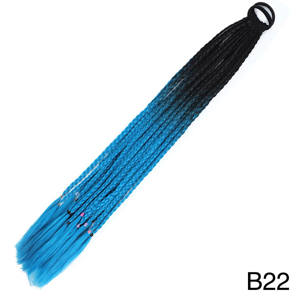 MERISIHAIR Синтетические длинные прямые градиентные цвета, грязный плетеный хвост, эластичная резинка, плетение, конский хвост, наращивание волос для девочек