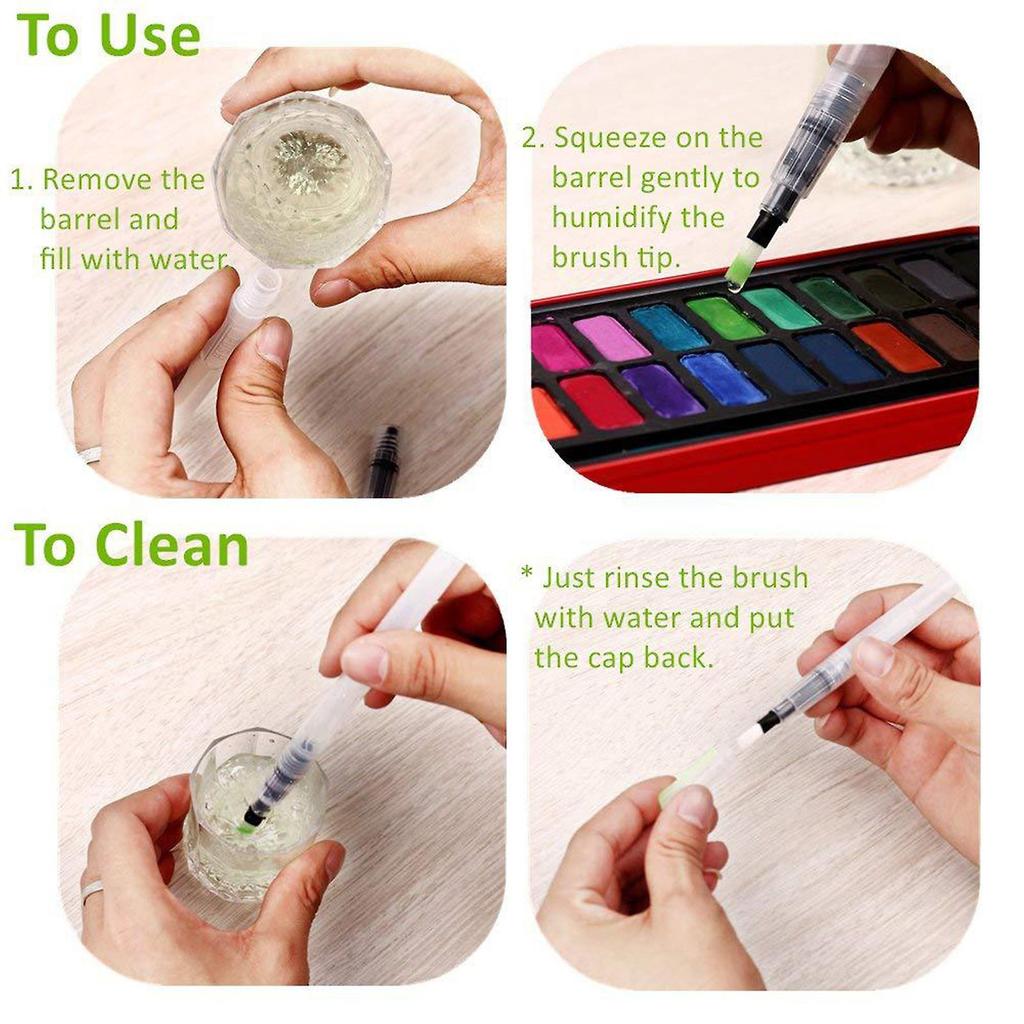 Handy Watercolor Travel Kit Portable Solid-Pigment with Absorbent Sponge Palettes for Beginner Professional