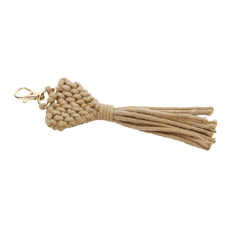 Креативные мини-брелоки макраме в форме сердца, бохо, ручной работы, с кисточками, для ключей от машины, кошелька, телефона, свадебный подарок