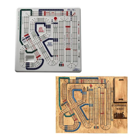 1/2 Sets Cribbage Wars Board Game Kids Adults Family Party Multiplayer Interactive Wooden Plastic Portable Continuous Cribbage Board Game Night