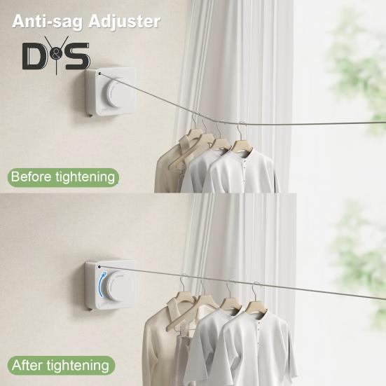 4.2M настенная выдвижная бельевая веревка регулируемая втягивающаяся прочная нержавеющая стальная проволока для сушки белья в помещении и на открытом воздухе