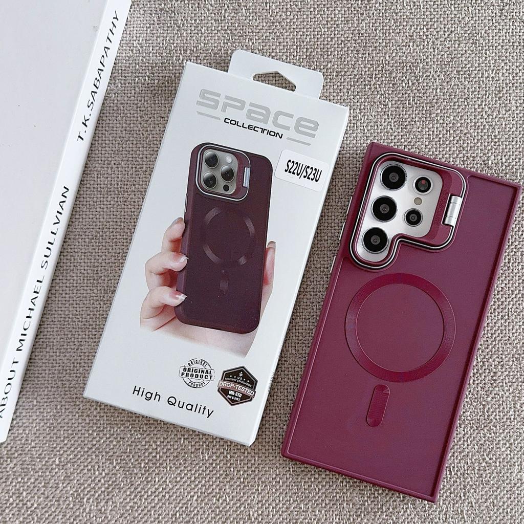 Suitable for Samsung S24ultra Mobile Phone Case Magnetic S23s22ultra Lens Bracket S24plus Protective Case for Men