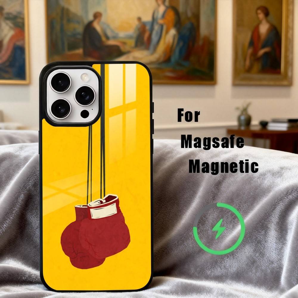 Boxing Gloves Phone Case For iPhone17,16,15,14,13,12,11 Plus,Pro Max Magnetic For Magsafe Wireless Charging