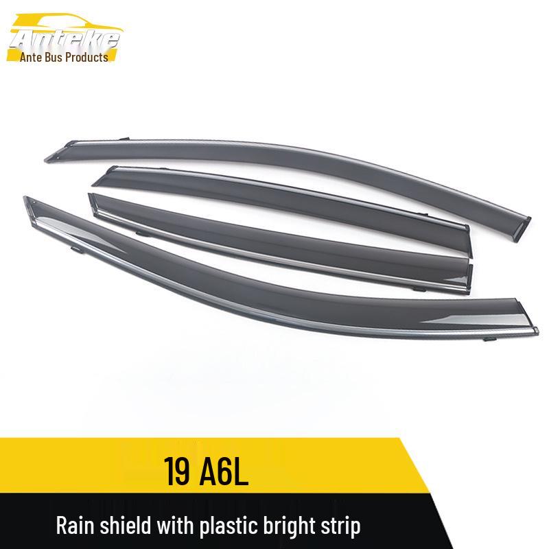 19 A6L Rain Deflectors with Plastic Bright Strips - Trim Decoration Stickers for Exterior.