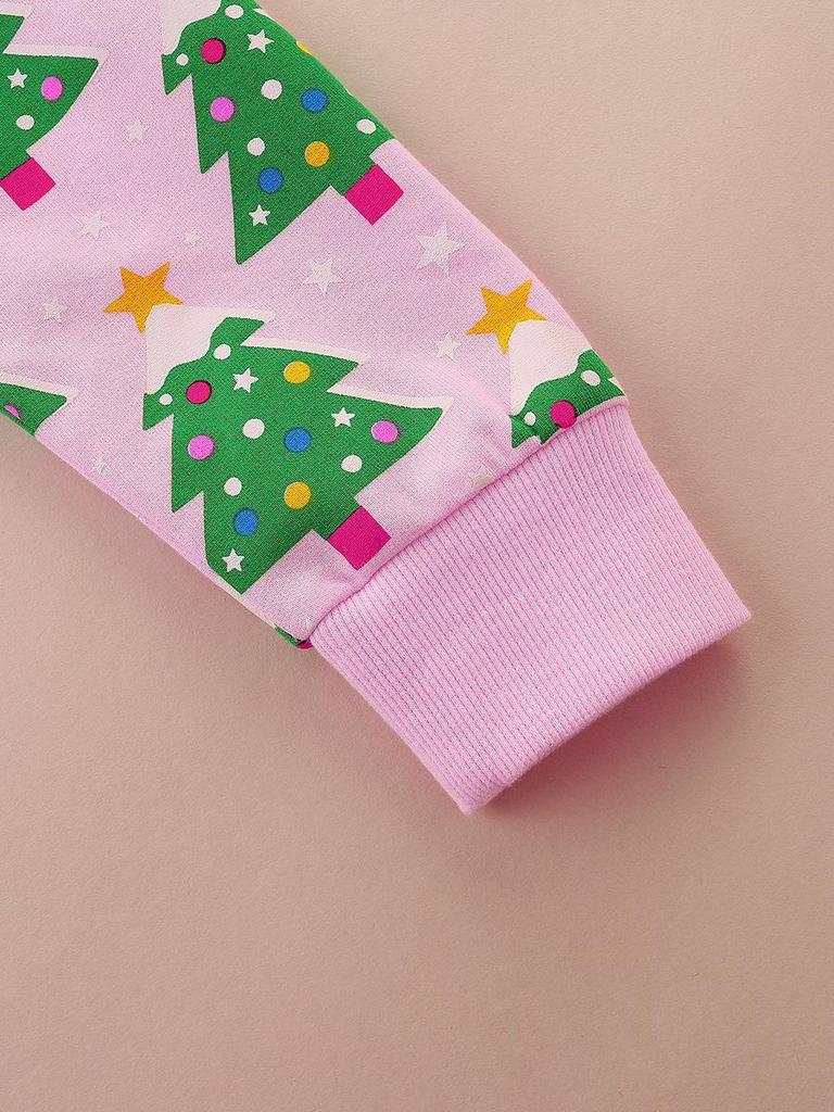 Европейская и американская детская толстовка с принтом рождественской елки - с длинным рукавом, осенне-зимний мультяшный дизайн