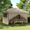 VidaXL Collapsible Pop-Up Party Tent 4 Side Walls Taupe, Tent, Awning Tent, Gazebo Awning 4004978