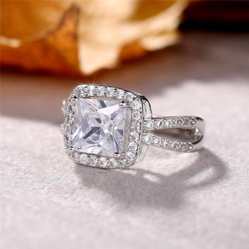 Трендовые роскошные свадебные обручальные кольца для женщин, блестящие женские аксессуары с кубическим цирконием, ювелирные изделия для вечеринок