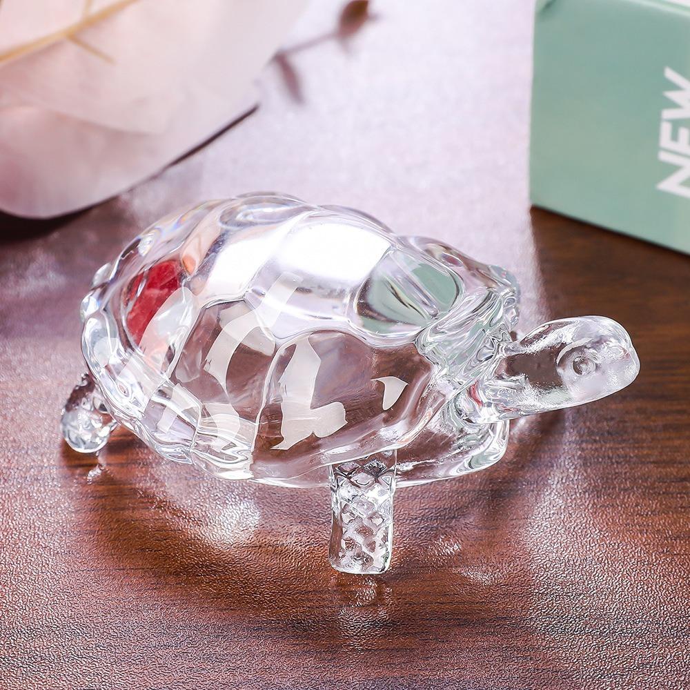 Miniature Tortoise Statue Chinese Lucky Feng Shui Ornament for Home Office Desk Decoration Crystal Turtle Figurine Home Decor