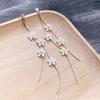 Retro Classic Wine Red Flowers Tassel Earrings For Women Temperament Long Pendant Ear Nail Korean Style Jewelry
