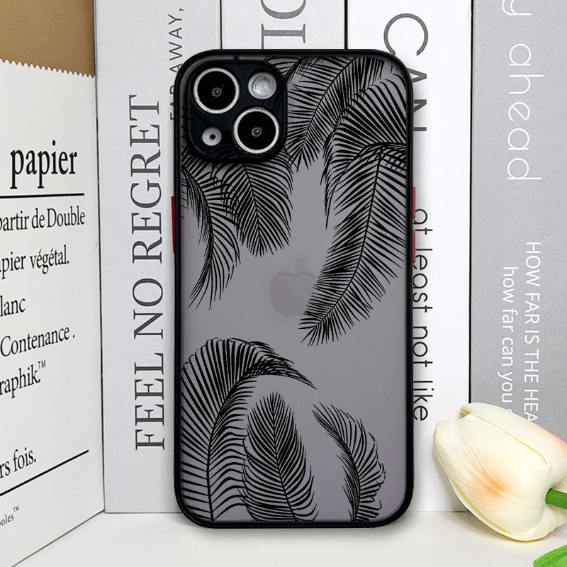 Чехол для телефона 'Пальмовое дерево с черными листьями' для Samsung Galaxy S25 S24 S23 Ultra S22 Plus S21 FE 5G Ударопрочный Матовый Жесткий Чехол-Кожура