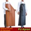 Водонепроницаемый фартук из ПУ кожи, утолщенный кухонный фартук, защитный фартук для сварки, для промышленного использования