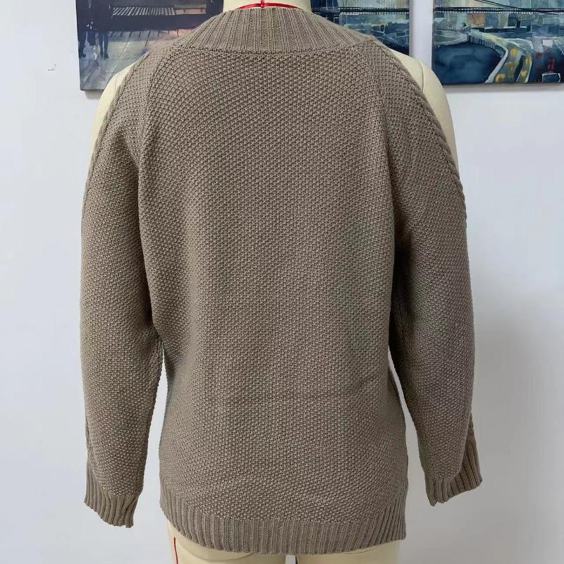 IHUASU Женский осенне-зимний однотонный трикотажный свитер без бретелек с длинным рукавом и круглым вырезом, сплетенный из витой веревки