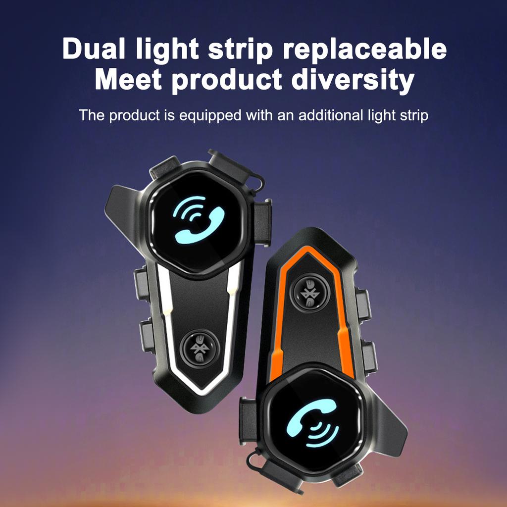 Motorcycle Helmet Intercom BT5.0 Hands-free Interphone for Motorcycle Riders 300M Range IP67