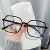 Oversized Square Frame Prescription Myopia Eyewear Polyhedral Glasses Anti Blue Light Eye Protection Near Sight Eyeglasses
