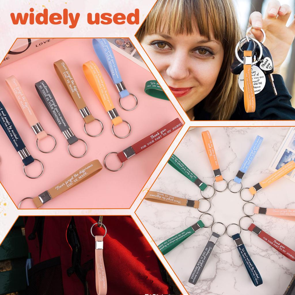 30 шт. вдохновляющий брелок для сотрудников, подарок коллеге, объемный силиконовый брелок с благодарностью, подарок, мотивирующая цитата K