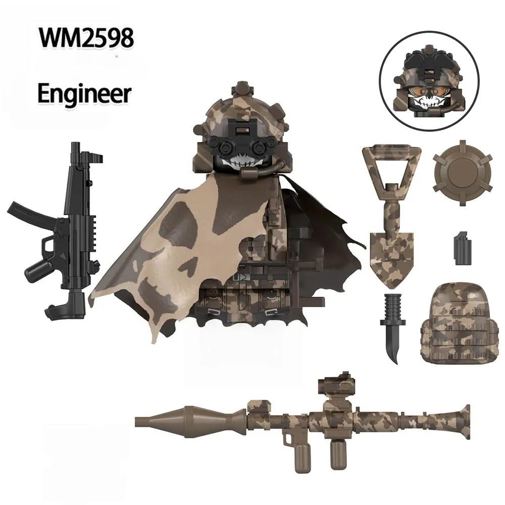 WM6147 WM6168 Military Series SWAT Special Forces Building Blocks Commando Soldier City Police Cap Mini Action Figure Toys