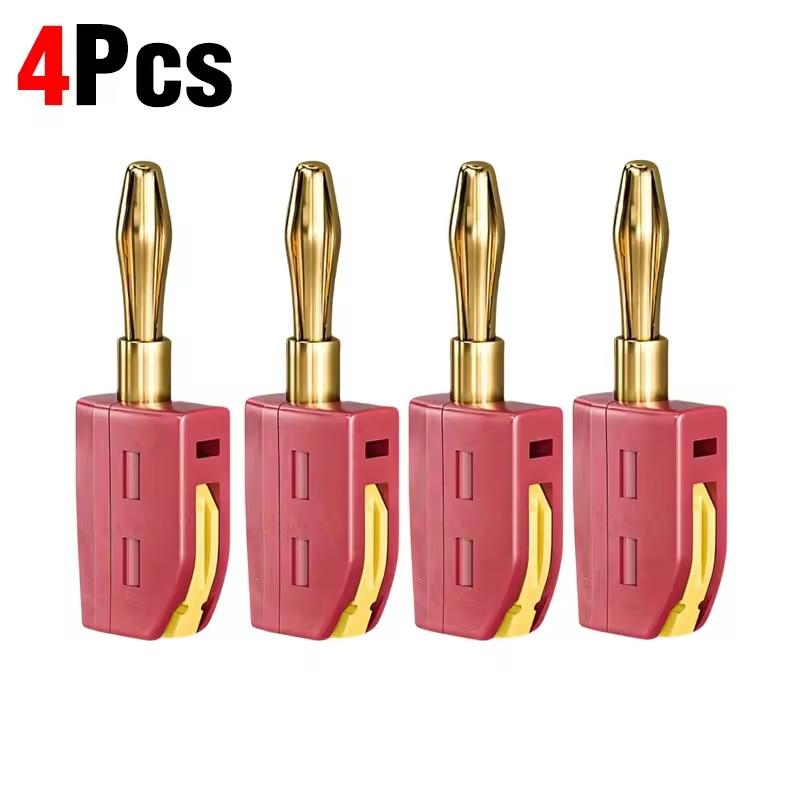 4mm No Solder Wire Connector High Current 32A Banana Plug Electrical Test Block Power Testing Instrument Plug Musical Speaker