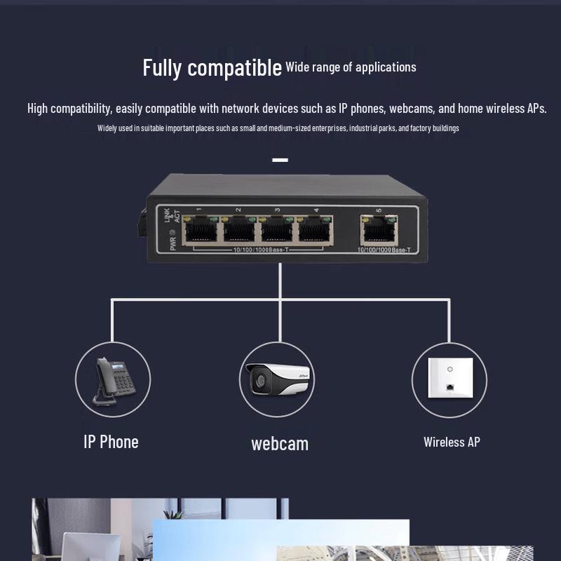 Dahua 5-Port Gigabit Industrial DIN Rail Ethernet Switch