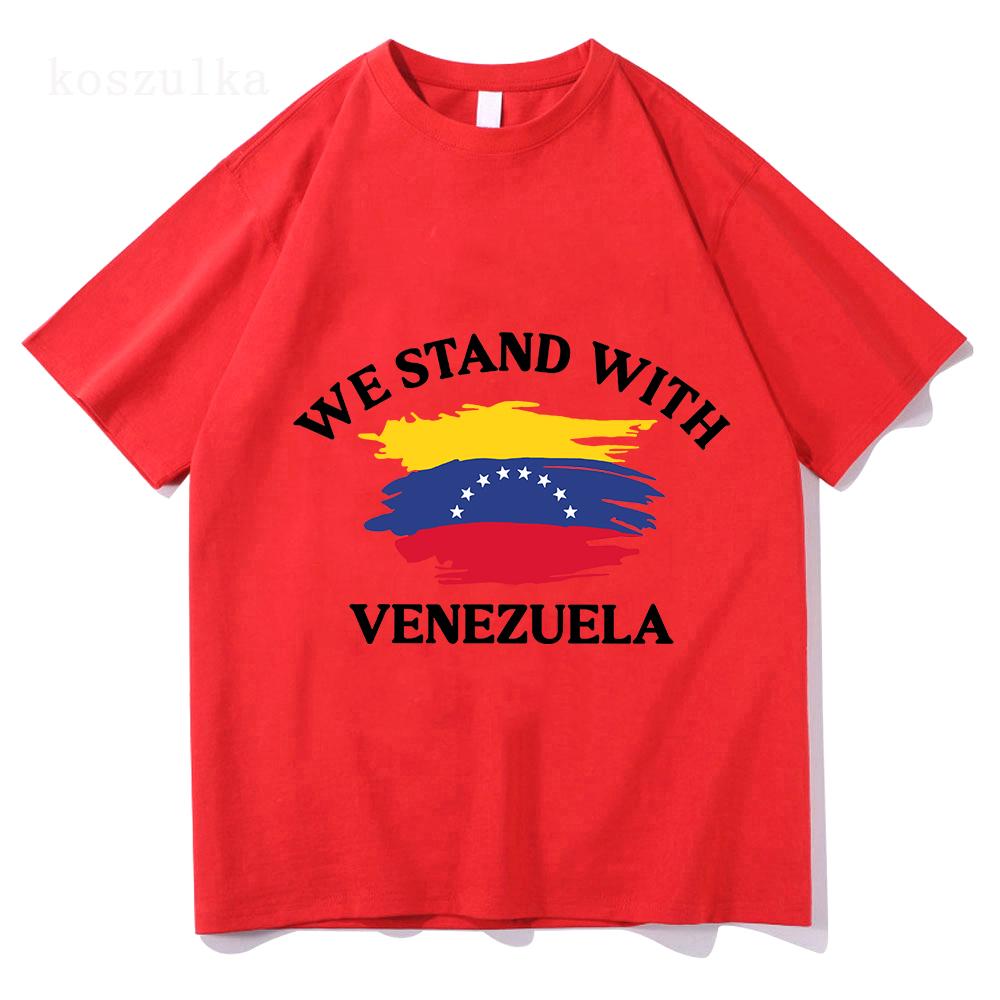 Футболка Freedom Venezuela с коротким рукавом Хлопок Свободный Мужские футболки Унисекс Уличная одежда Повседневный Круглый вырез Хип-хоп Мужская футболка Печатные футболки