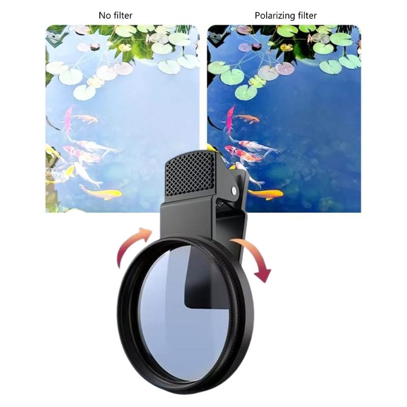 Universal Smartphone Camera Filter Clip with 18 Layer Not Reflective Coating CPL Polarizer for Landscape Portrait