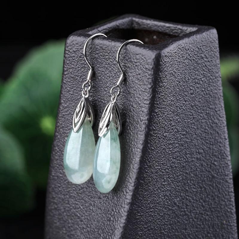 Танциз стерлингового серебра 925 пробы нефритовый циркон серьги серьги-капли для женщин подарки на свадьбу