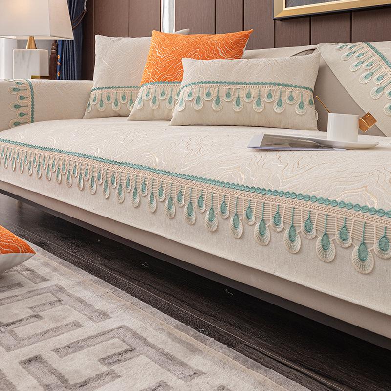 Affordable Luxury Style Modern High-End Leather Sofa Cushion High-Grade Four Seasons General Fabrics Non-Slip Cover Cover Towel