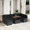VidaXL 10-Piece Garden Sofa Set Black Poly Rattan, Garden Set, Modern Sofa, Rectangular Furniture, 3358116