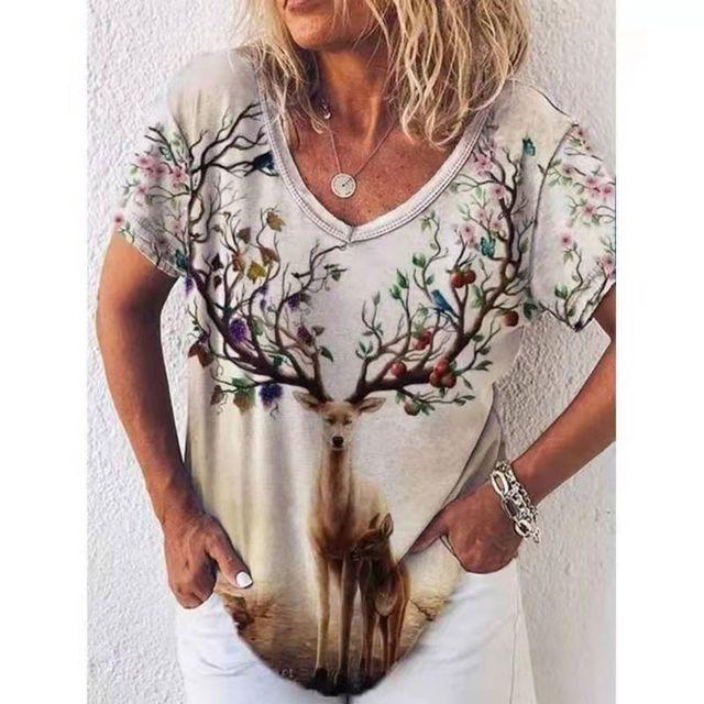 2024 г., женская уличная футболка свободного покроя с принтом 3D-котят, летний повседневный свободный свитер с коротким рукавом, женский размер 5XL