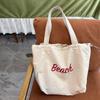 Original Design Letter Printed Canvas Bag Women's Red Large Capacity Shoulder Bag Casual Easiest for Match Fashion Beach Bag Cloth Bag