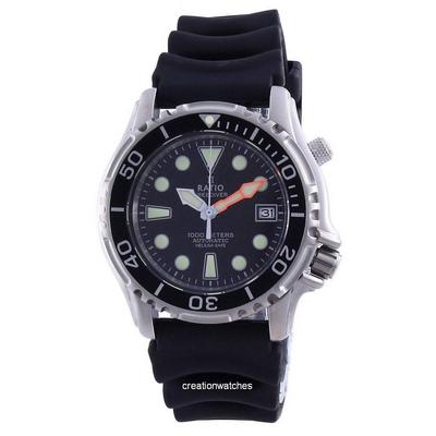Автоматические мужские часы FreeDiver Helium Safe 1000M из нержавеющей стали 1066KE20-33VA-BLK