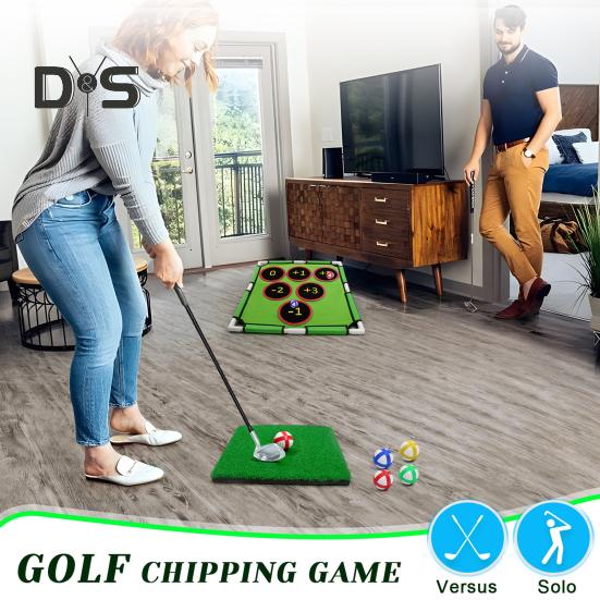 Набор для игры в гольф на заднем дворе с 16 мячами для гольфа, коврик для гольфа, повседневная домашняя игра в гольф с чиппингом для взрослых, отцов, на открытом воздухе и в помещении