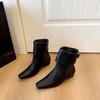 Модные ботильоны высокого класса Осень и Зима Новые ботинки до середины голени Женские на плоской подошве Женские на низком каблуке