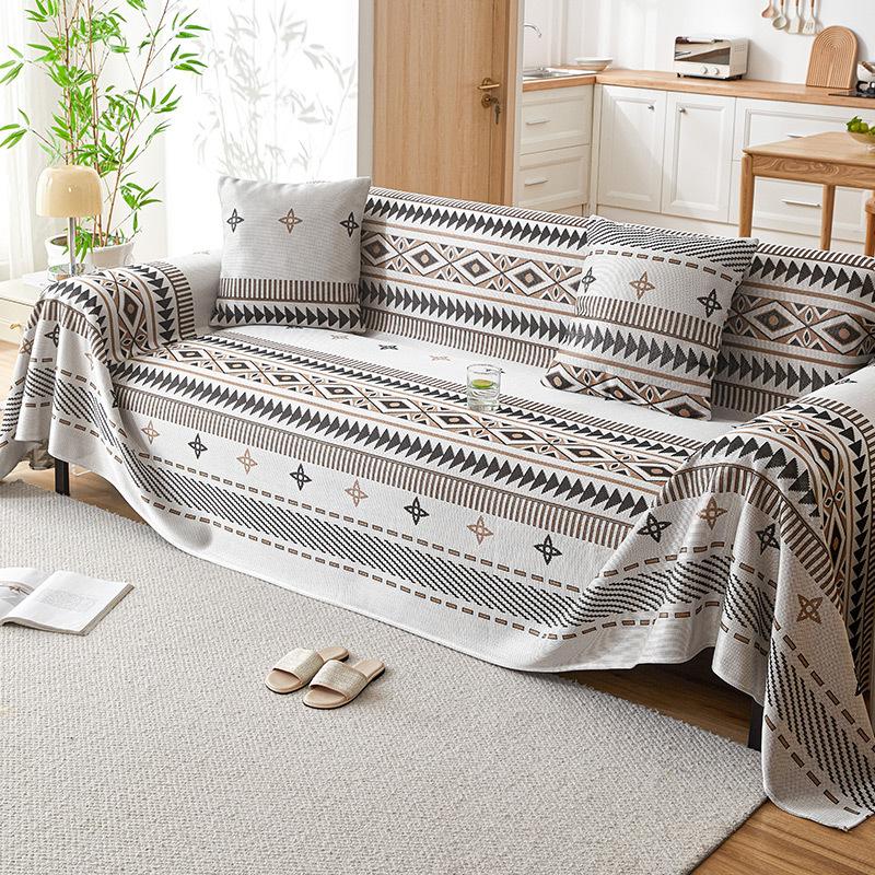 Cool Ice Silk Sofa Cover Towel Full Covered Anti-Slip Sofa Cover Bohemian Sofa Cushion