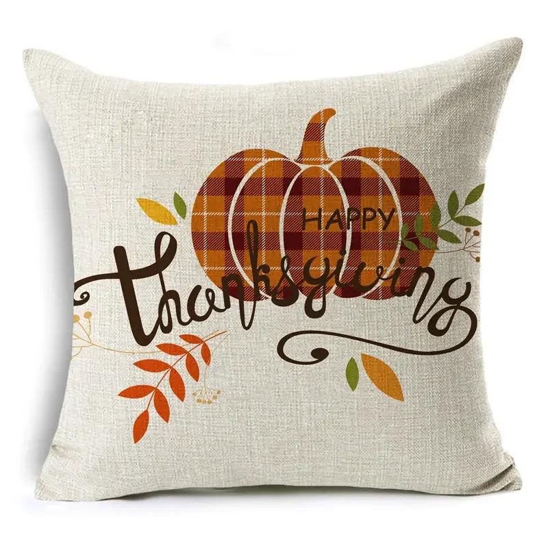 Thanksgiving Pillowcase Hello Autumn Sofa Car Pumpkin Cushion Cover Home Decoration 4545