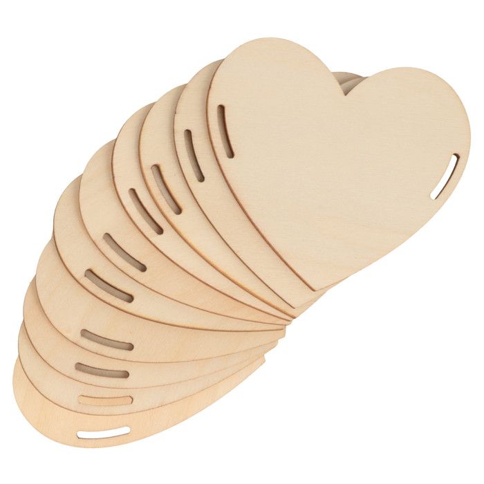 10 Wooden Hearts for Garland