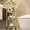 Corner Storage Rack with Wheels Large Capacity Multi-layer Strong Load-bearing Easy Assembly Vanity Tray Floor Storage Holder