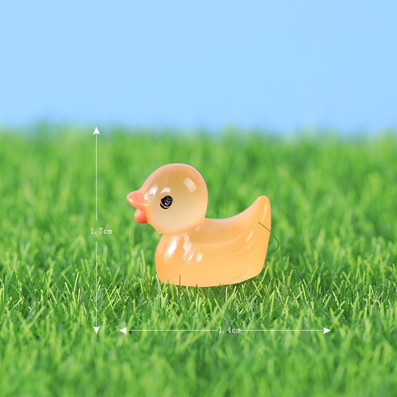 Adorable Glow-in-the-dark Resin Duck Figurine For Creative Decor Accessories