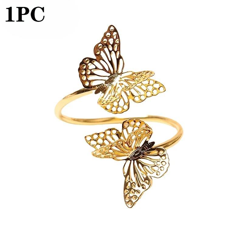 Valentine's Day Double-Layer ButterflyNapkin RingWeddingTable Decorations Decorative Butterfly Napkin Ring for Dining TableDecor