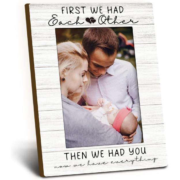 Baby Picture Frame 4x6, Family Wooden Picture Frame, Families Frames, New Baby Gifts, Newborn Babies Gifts, First We Had Each Other Family Decorative