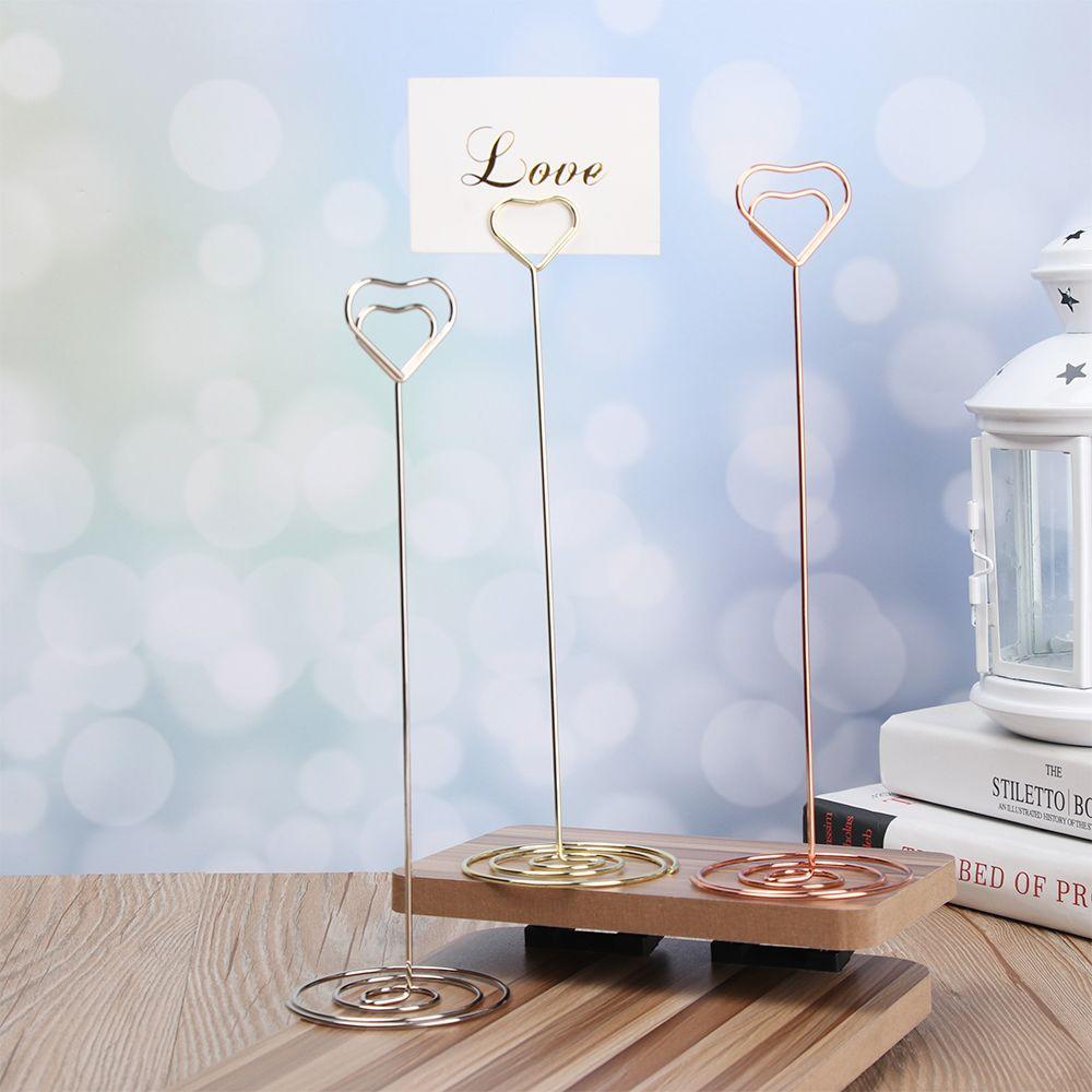 Decoration Paper Clamp Heart Shape Photos Clips Table Numbers Holder Clamps Stand Place Card