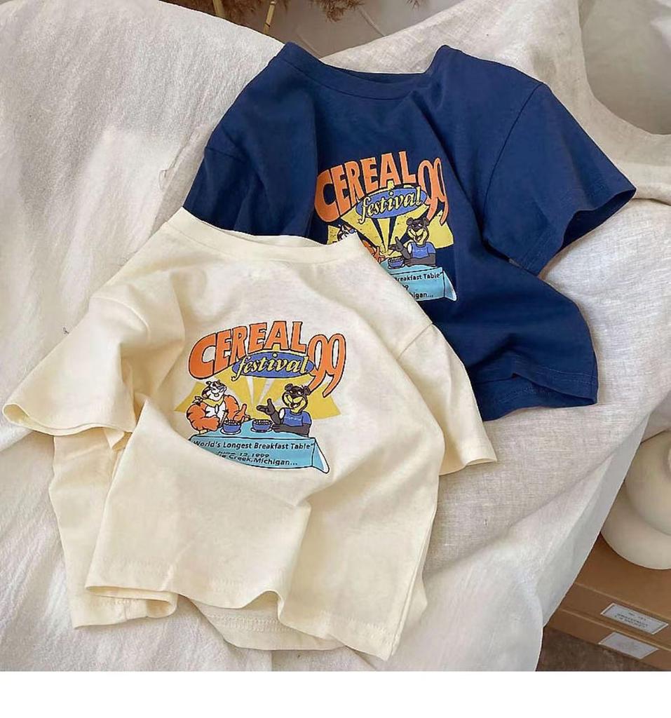 Футболка летняя детская 2024 года с принтом из мультфильмов, хлопковая, с коротким рукавом и круглым вырезом для мальчиков и девочек