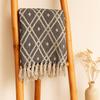Cotton Throw Blanket Boho Black Beige Regency 125x150cm