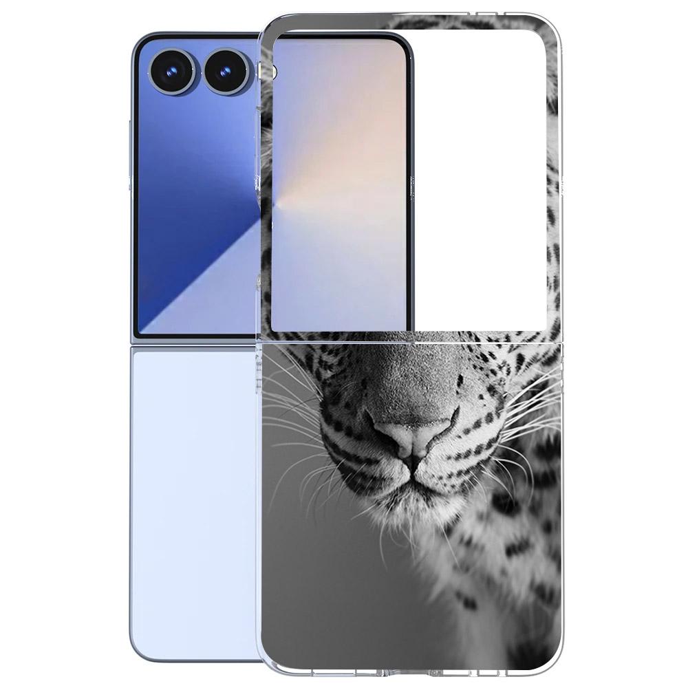Для Samsung Galaxy Z Flip 7 6 5 4 3 Чехол Модный Рисунок Жесткий ПК Прозрачная Крышка Для Galaxy Z Flip7 Складные Чехлы Funda Coque