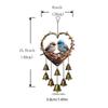 Heart Shaped Wind Chime Bird Design Metal Bells Decorative Hanging Ornament for Garden Patio Outdoor Balcony Yard