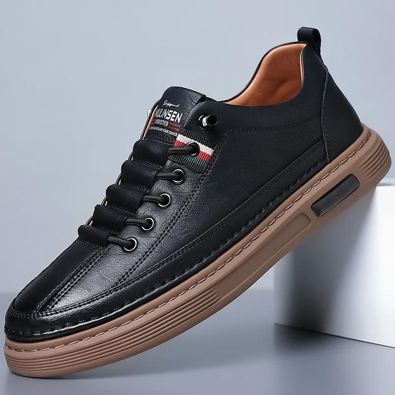 Men's Leather Shoes Autumn Trend Brand Casual Board Shoes Soft Sole Breathable Business Formal Dress Footwear Moccasins Loafers