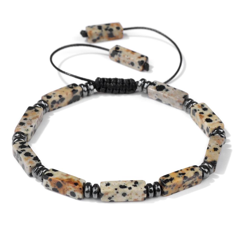 Rectangle Shape Amethysts Bracelet Natural Stone Indian Agates Lapis Lazuli Adjustable Braided Bracelets For Women Men Jewelry