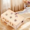 Wooden Cat Toy Interactive Cat Whack-A-Mole Mouse Wooden Brain-Teaser Box Cat Enrichment Toys for Indoor Cats & Kittens Playing