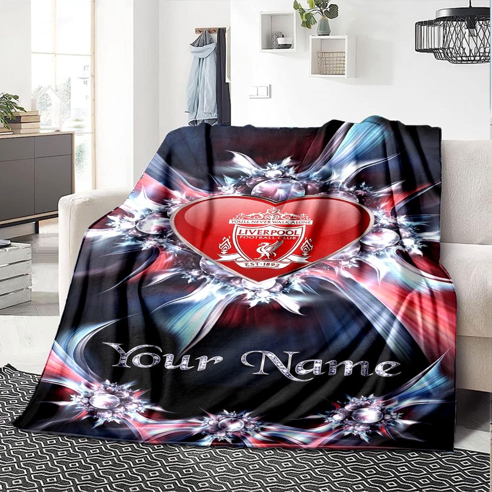 Liverpool Personalized Text Blanket Gift Customizable Blanket Ultra-Soft Perfect for Picnics Chair Office Chair Sofa for All Occasions