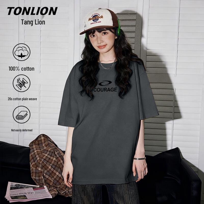 Женская хлопковая футболка TonLion с круглым вырезом и коротким рукавом