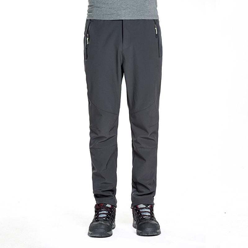 Men's and Women's Winter Windproof Waterproof Soft Shell Hiking and Ski Pants with Thick Velvet Lining